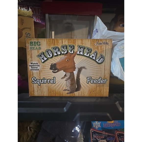 Horse Head Squirrel Feeder Archie Mcphee Accoutrements Big Head  Feeder - Picture 1 of 7